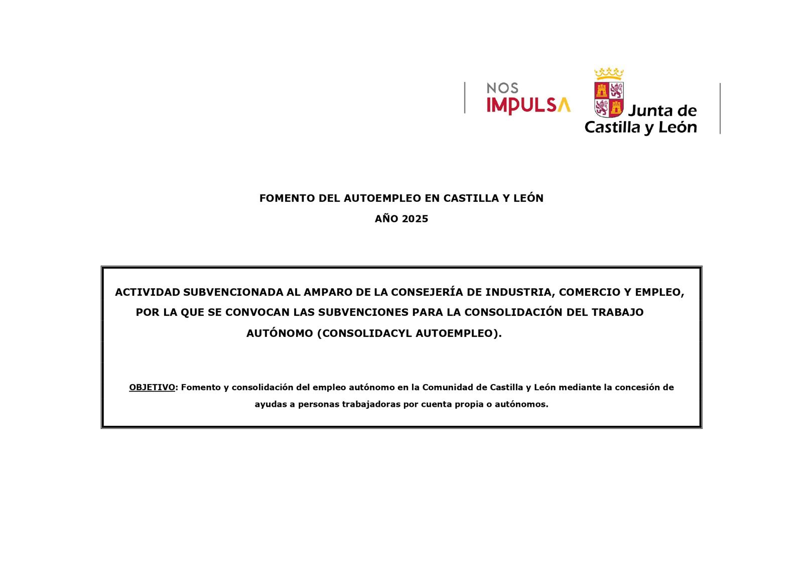 Subvención Junta de Castilla y León